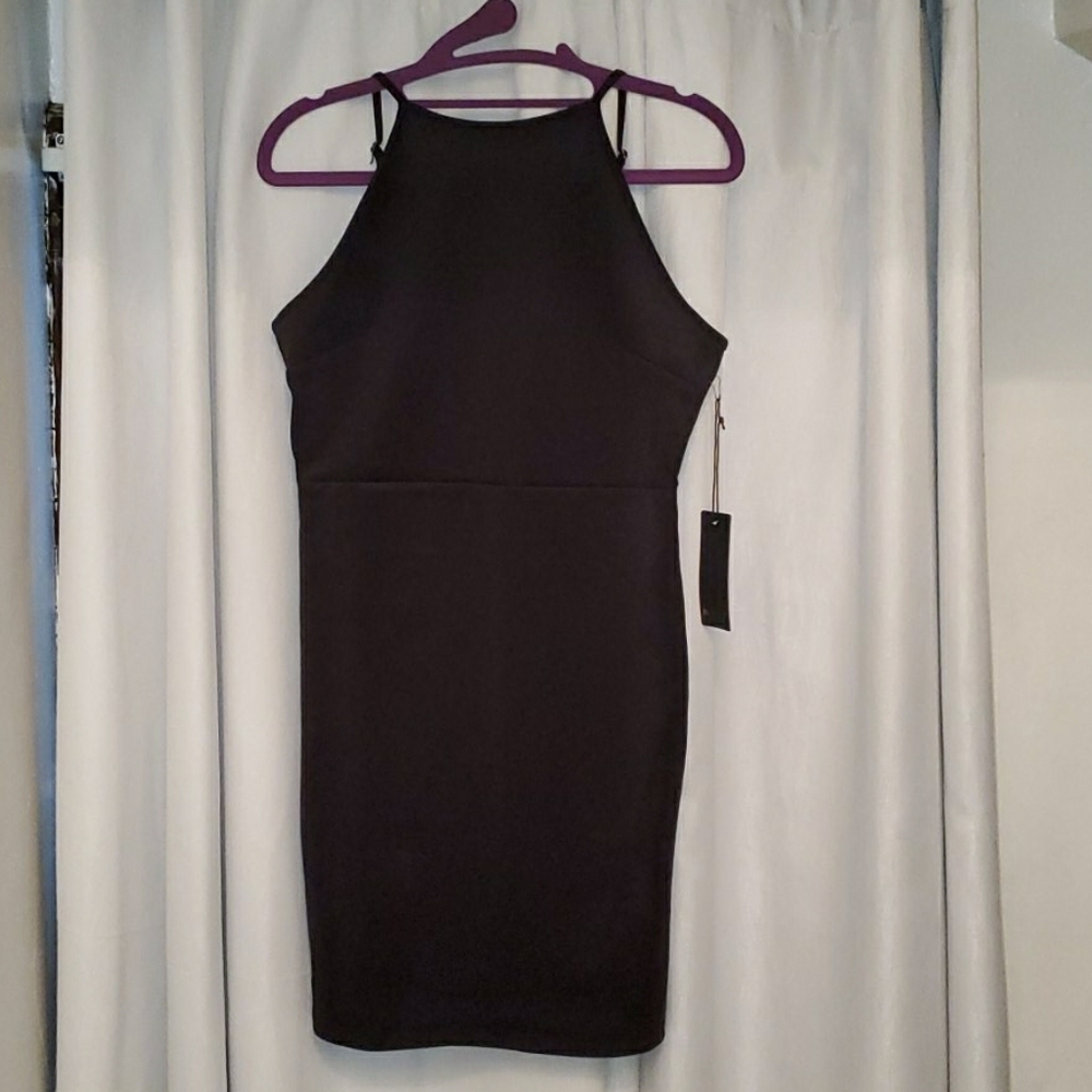 LBD Black Scuba Fitted LRG Dress - F21